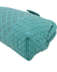Pre-Loved The Lauren 1980 Clutch Intrecciato Leather with Silver Hardware, Turquoise