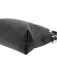 Pre-Loved Shoulder Bag Black Leather with Silver Hardware, Black