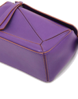 Pre-Loved Puzzle Crossbody Bag Leather Mini with Silver Hardware, Purple