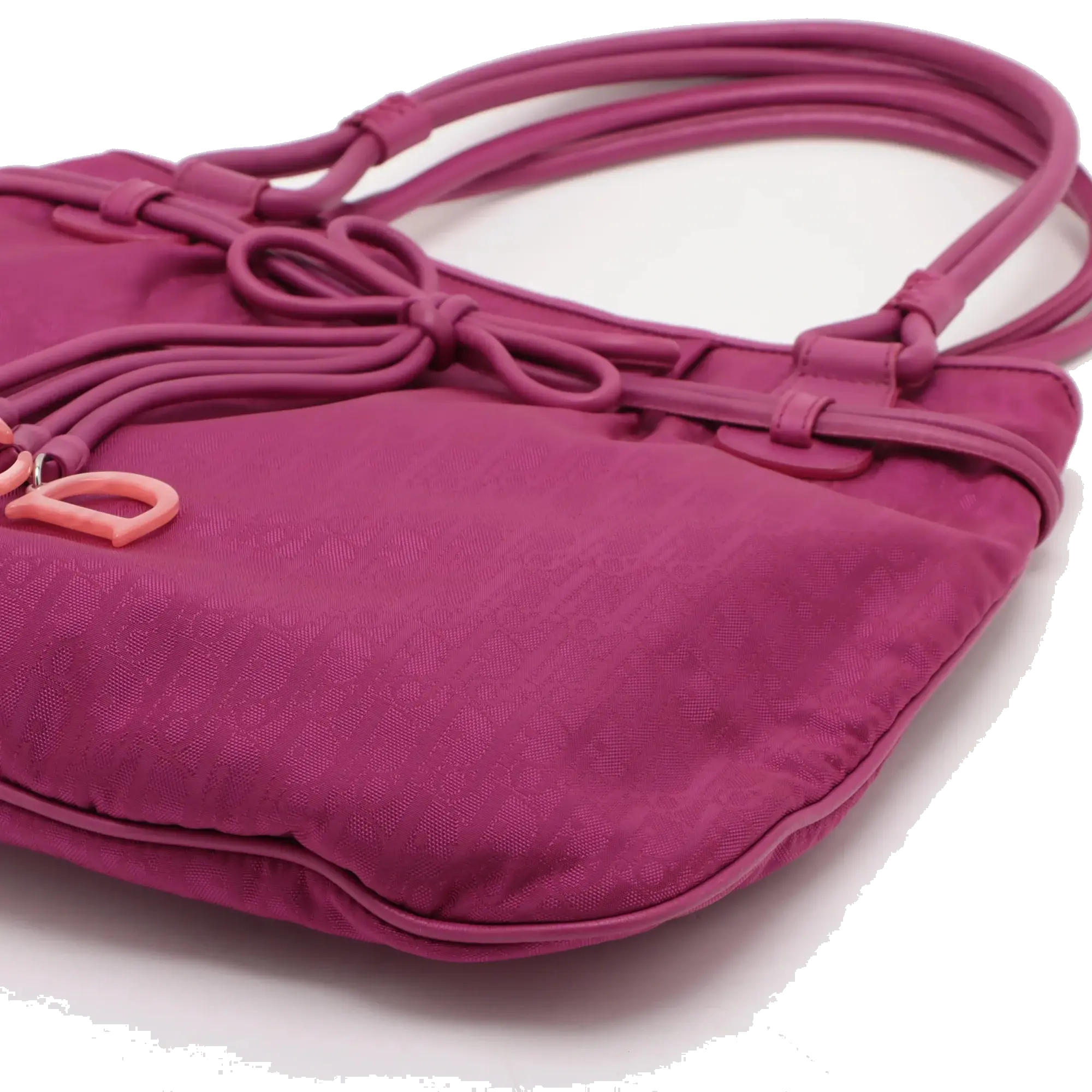 Pre-Loved Diorissimo Tote Oblique Coated Canvas with Silver Hardware, Magenta