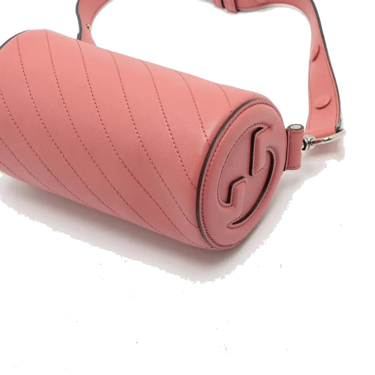 Pre-Loved Blondie Mini Barrel Shoulder Bag Leather Mini with Silver Hardware, Pink