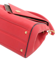 Pre-Loved Double V Handbag Monogram Leather with Gold Hardware, Red