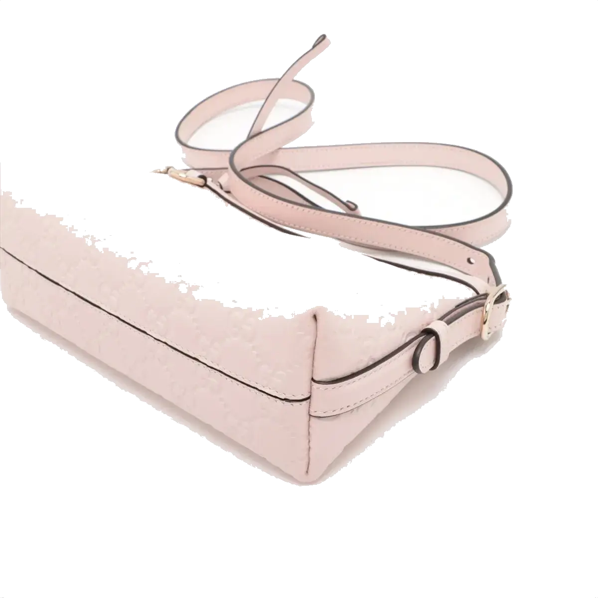 Pre-Loved Guccissima Crossbody Bag Monogram Leather Small with Gold Hardware, Light Pink