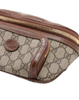 Pre-Loved GG Supreme Belt Bag Monogram Coated Canvas with Gold Hardware, Beige and Ebony