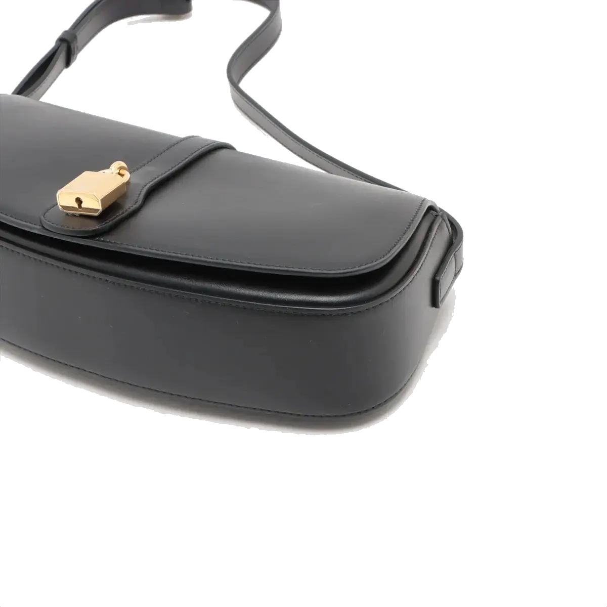 Pre-Loved Tabou Clutch on Strap Shoulder Bag Leather with Gold Hardware, Black