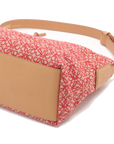 Pre-Loved Anagram Pochette Shoulder Bag Anagram Canvas Small with Gold Hardware, Red and Beige