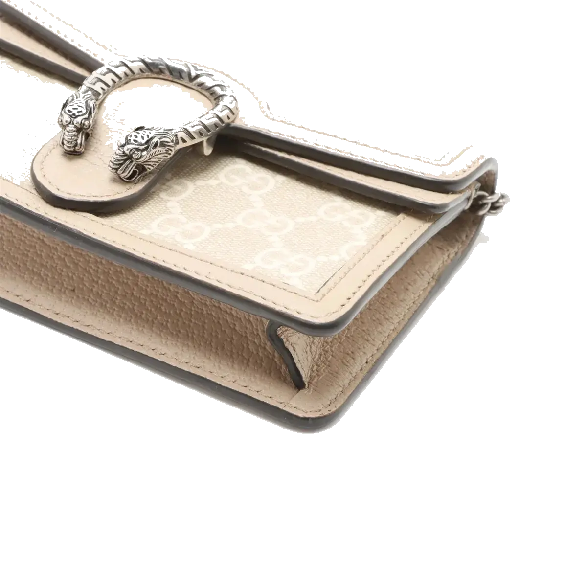 Pre-Loved Dionysus Crossbody Bag Monogram Coated Canvas Super Mini with Silver Hardware, Beige