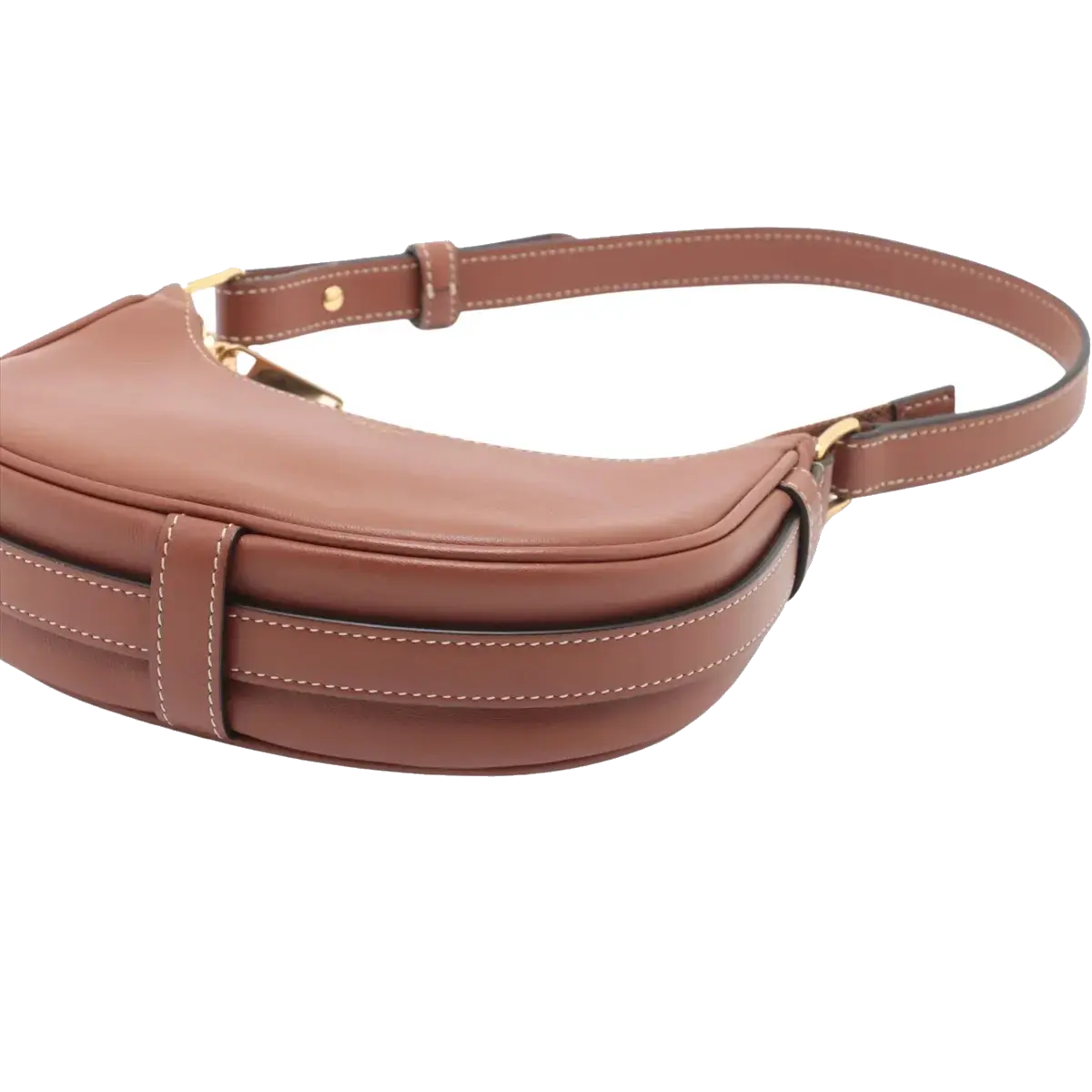 Pre-Loved Ava Shoulder Bag Leather with Gold Hardware, Tan