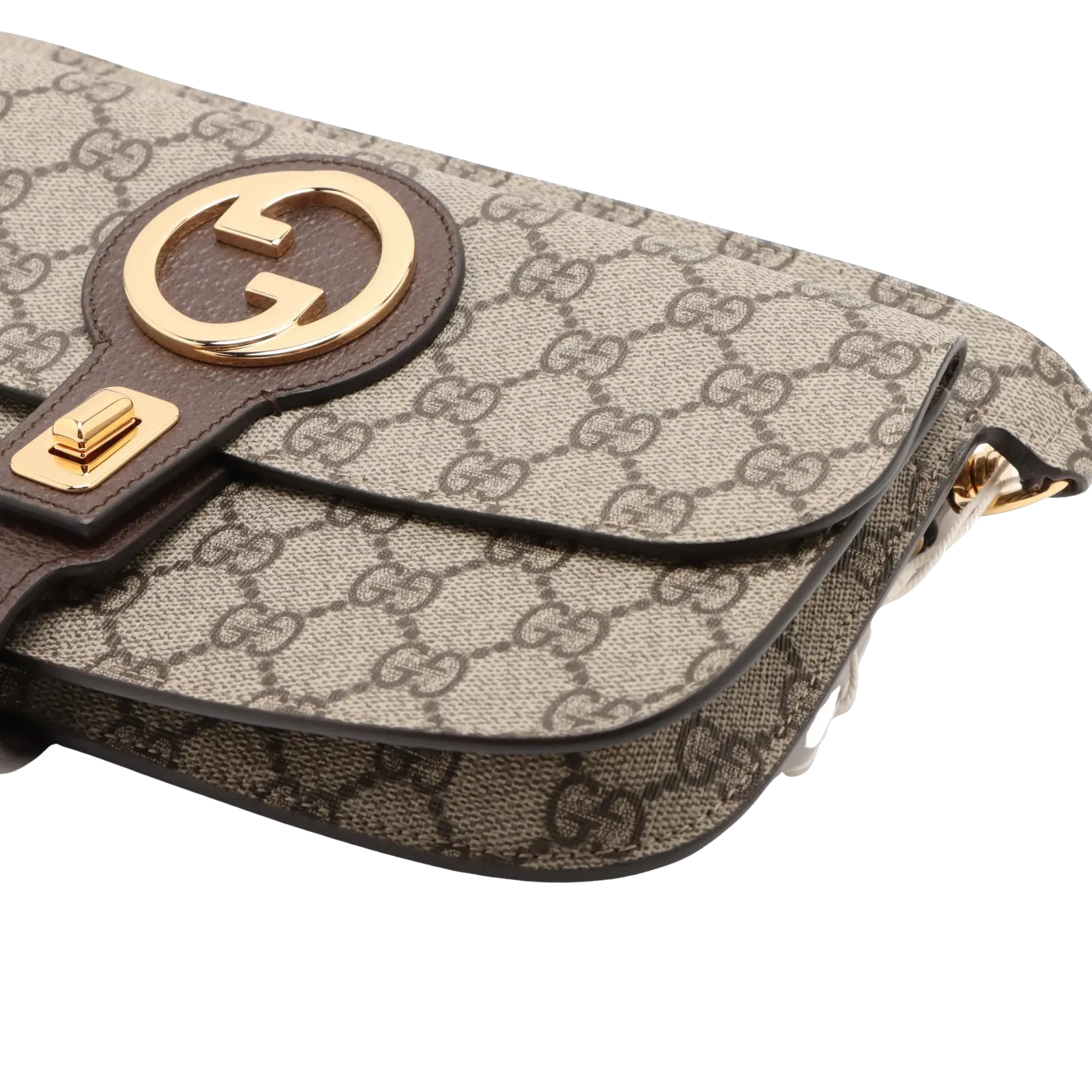 Pre-Loved Blondie Shoulder Bag Monogram Coated Canvas with Gold Hardware, Beige Ebony