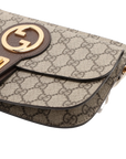 Pre-Loved Blondie Shoulder Bag Monogram Coated Canvas with Gold Hardware, Beige Ebony