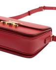 Pre-Loved Triomphe Shoulder Bag Leather Teen with Gold Hardware, Red