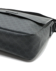 Pre-Loved GG Supreme Messenger Bag Crossbody Bag Monogram Coated Canvas with Black Hardware, Black