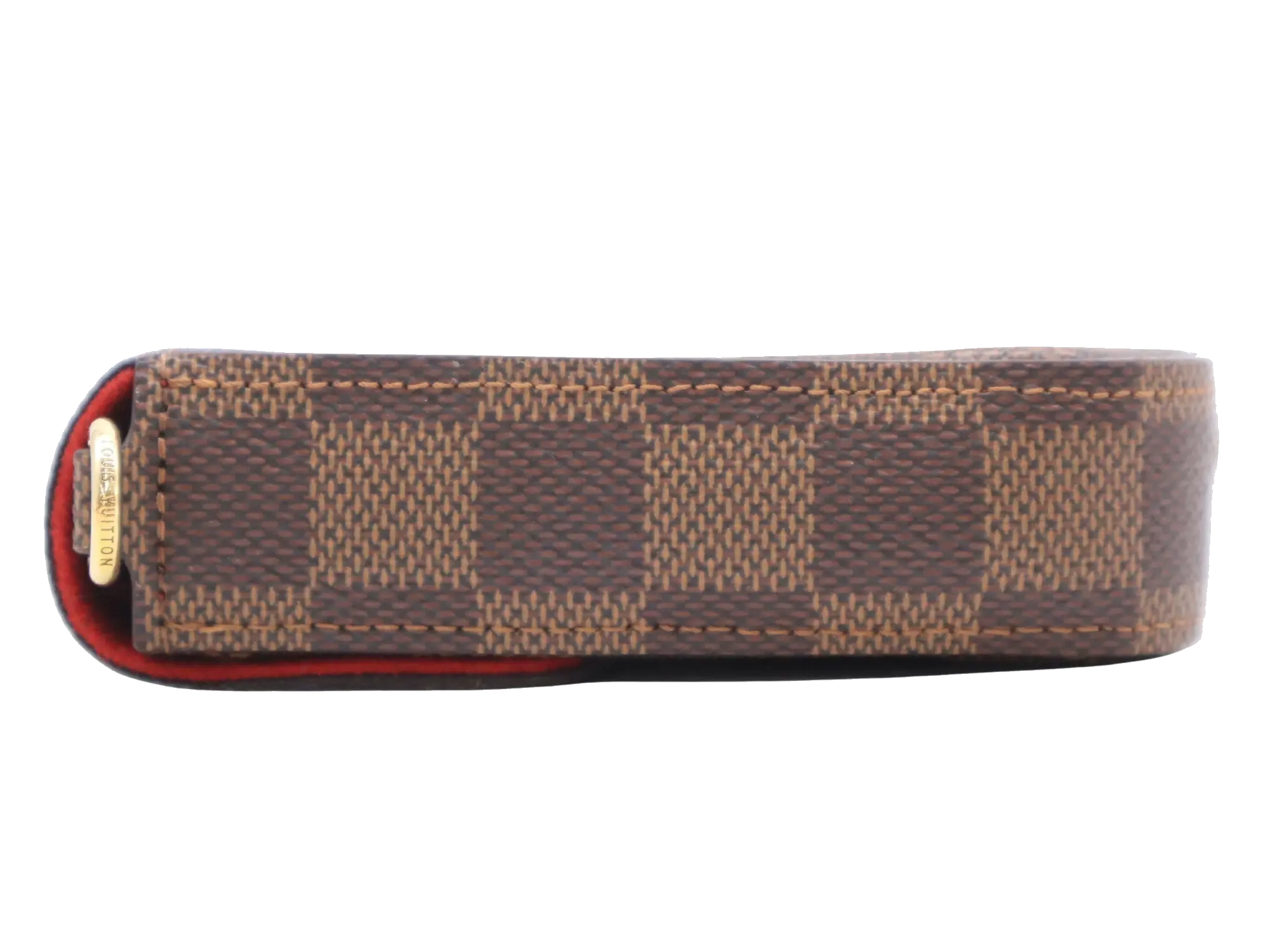 Pre-Loved Félicie Pochette Damier Canvas Coated with Gold Hardware, Brown
