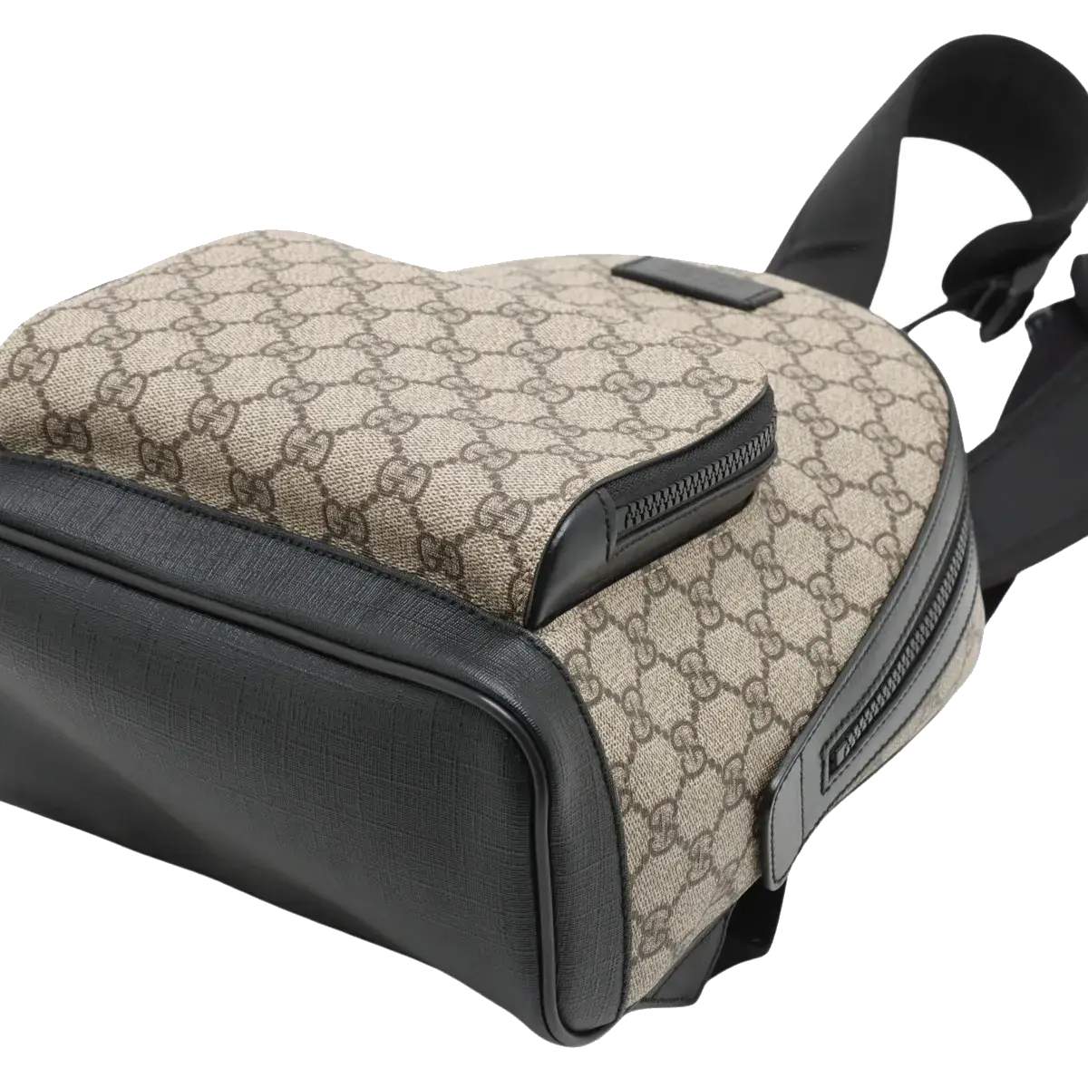 Pre-Loved GG Supreme Backpack GG Supreme Coated Canvas Small with Silver Hardware, Beige/Ebony
