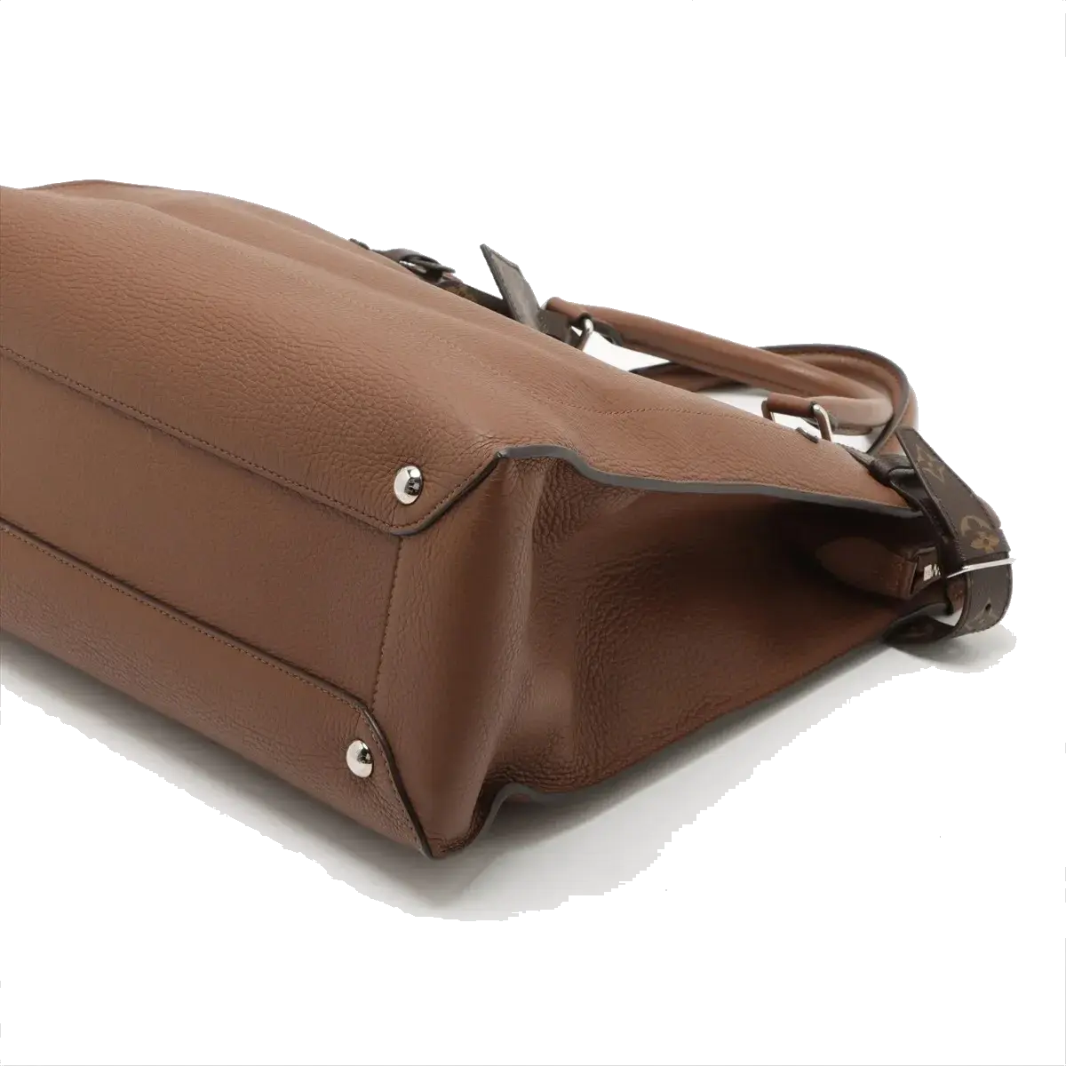 Pre-Loved Tote Tote Leather with Silver Hardware, Brown