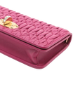 Pre-Loved Matelassé Wallet on Chain Crossbody Bag Quilted Leather Small with Gold Hardware, Pink