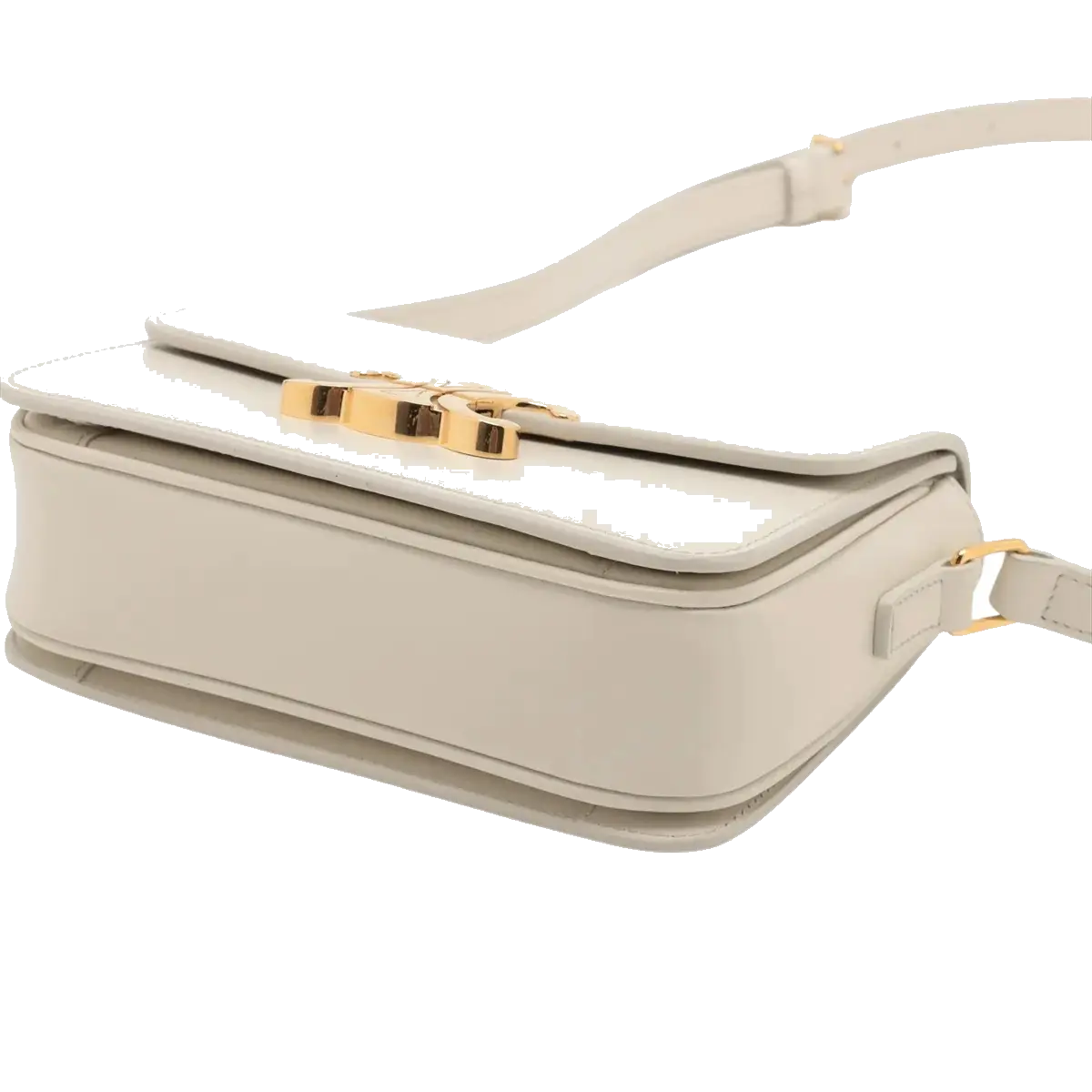 Pre-Loved Triomphe Shoulder Bag Leather Teen with Gold Hardware, White