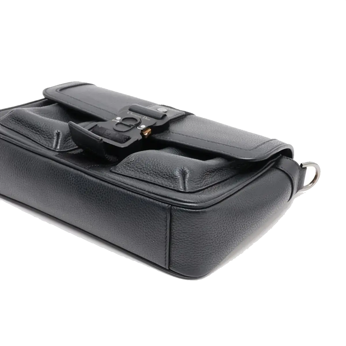 Pre-Loved Hit the Road Crossbody Bag Leather with Silver Hardware, Black