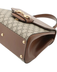 Pre-Loved Horsebit 1955 Handbag Monogram Coated Canvas with Gold Hardware, Beige/Brown