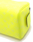 Pre-Loved Dopp Kit Pochette Monogram Coated Canvas with Silver Hardware, Neon Yellow