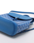 Pre-Loved Alpin Mini Backpack Goyardine Coated Canvas Mini with Silver Hardware, Blue