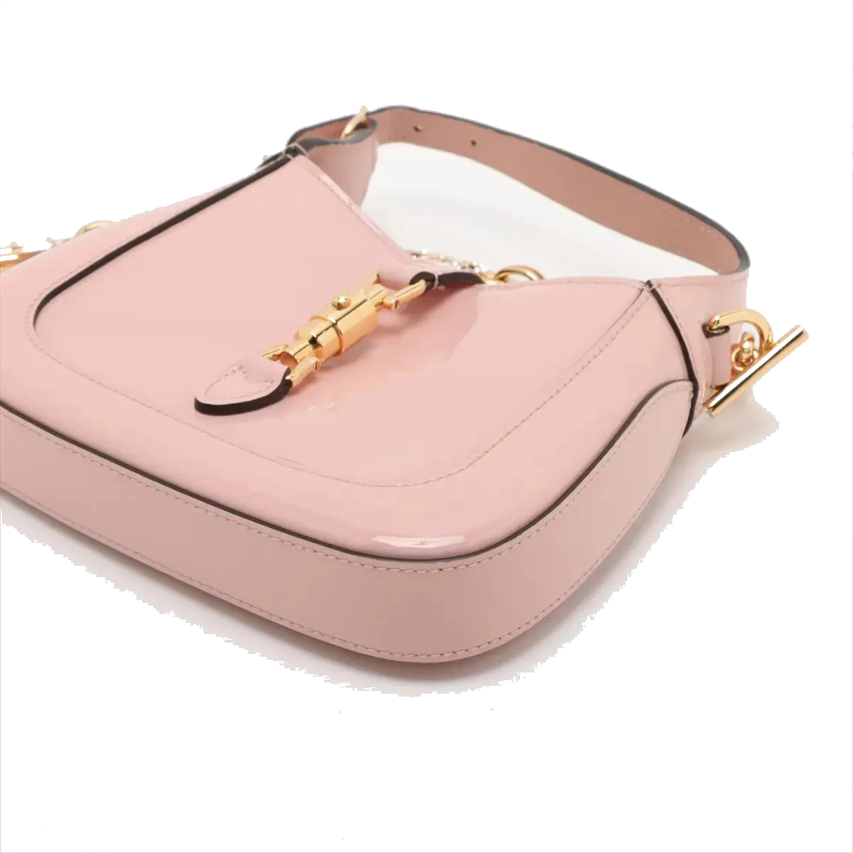 Pre-Loved Jackie 1961 Shoulder Bag Patent Leather Mini with Gold Hardware, Pink