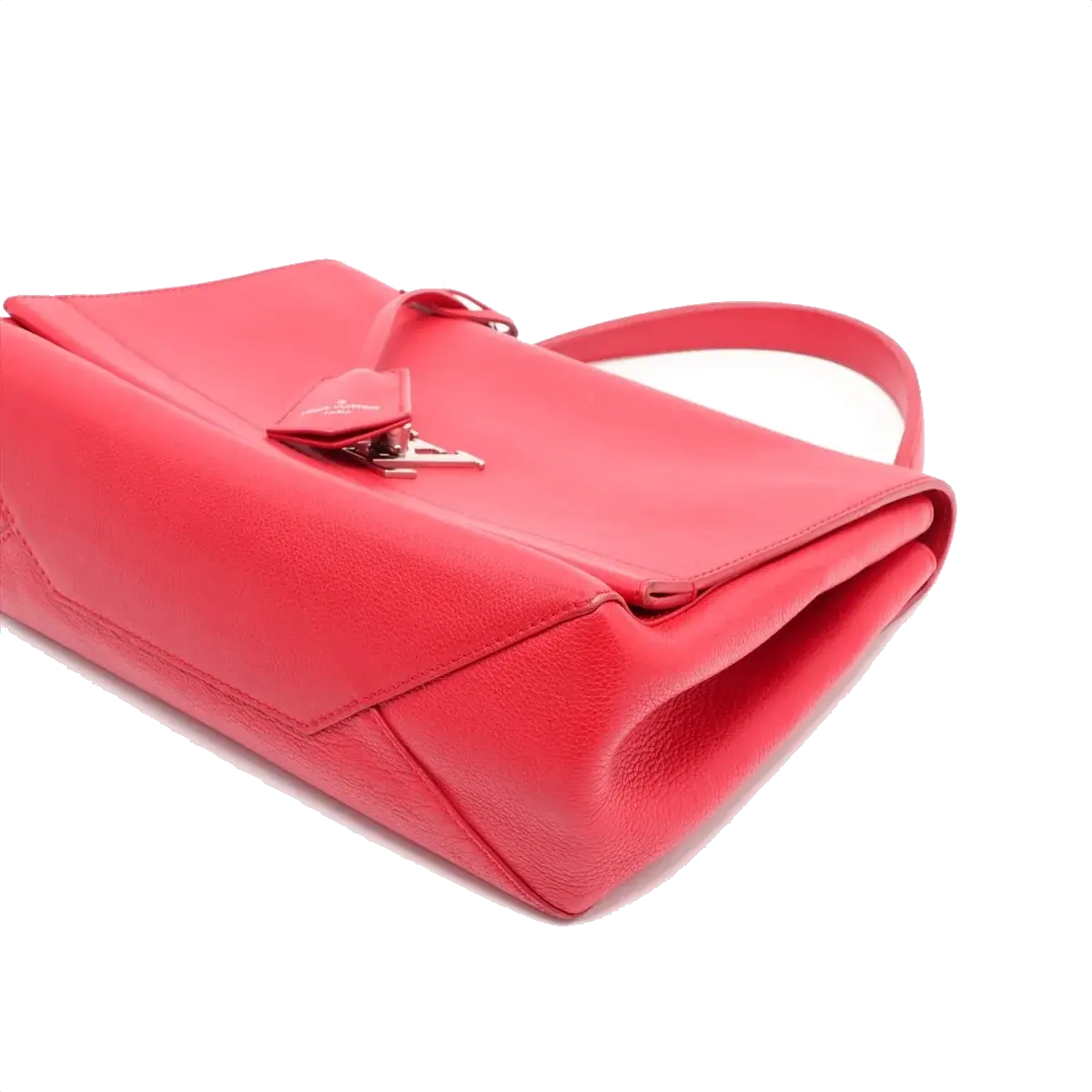 Pre-Loved Lockme II Handbag Leather with Silver Hardware, Red
