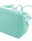 Pre-Loved Andiamo Handbag Intrecciato Leather Mini with Gold Hardware, Mint Green