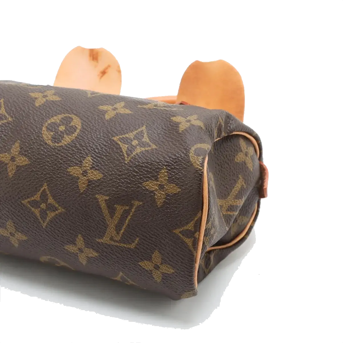Pre-Loved Mini Speedy Handbag Monogram Coated Canvas Mini with Gold Hardware, Brown