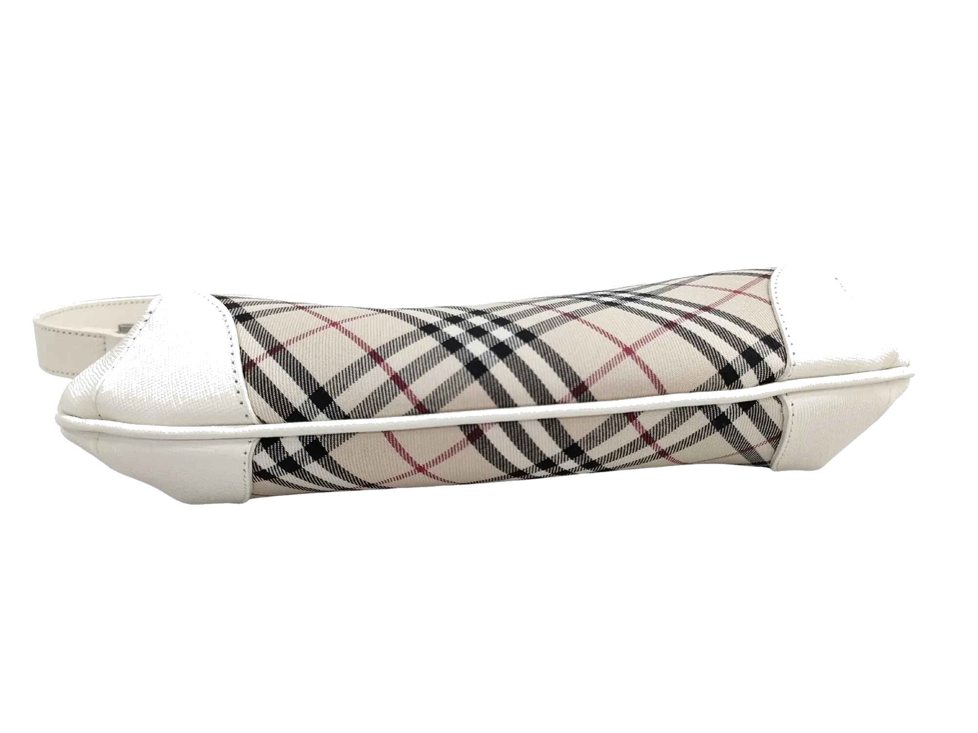 Pre-Loved Nova Check Hobo Shoulder Bag Nova Check Coated Canvas Small with Silver Hardware, Beige Multicolor