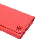 Pre-Loved Wallet on Strap Crossbody Bag Leather with Gold Hardware, Red