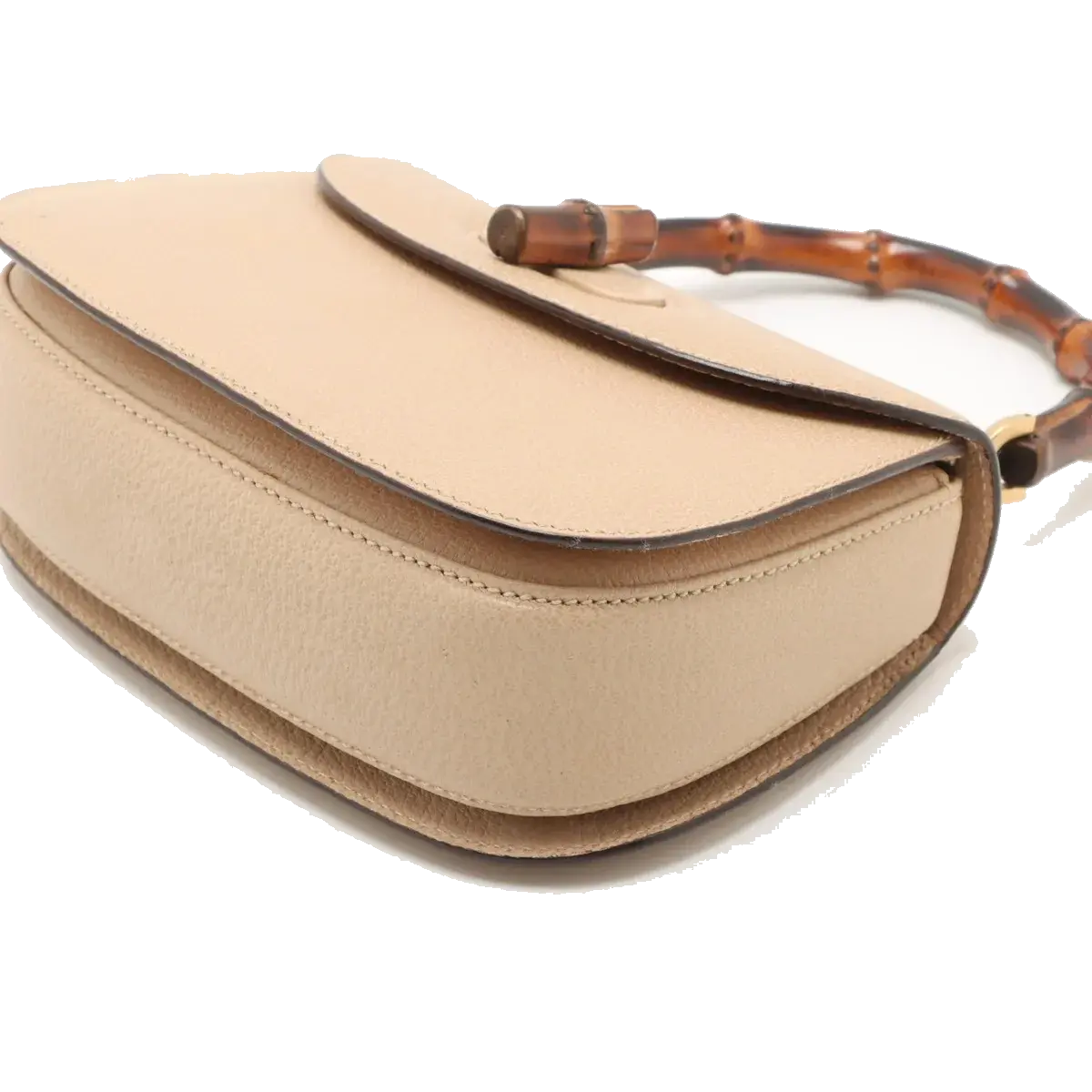 Pre-Loved Bamboo Handbag Leather with Gold Hardware, Beige