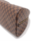 Pre-Loved Ribera MM Handbag Damier Coated Canvas MM with Gold Hardware, Brown