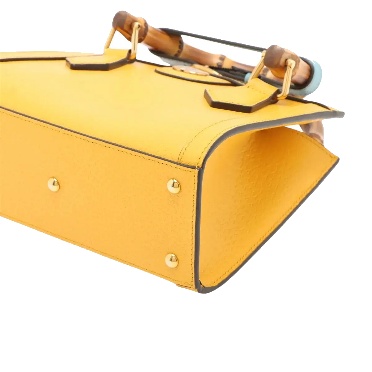 Pre-Loved Diana Bamboo Tote Leather Mini with Gold Hardware, Yellow