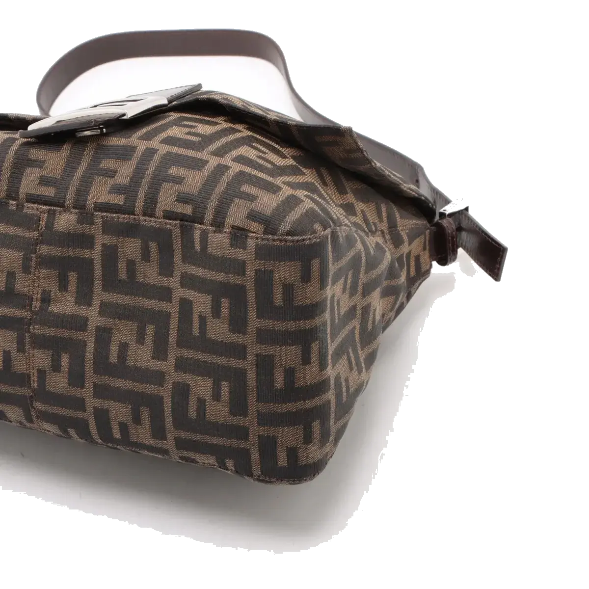 Pre-Loved Mamma Baguette Shoulder Bag Zucca Coated Canvas with Silver Hardware, Brown/Tobacco