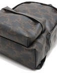 Pre-Loved Triomphe Backpack Triomphe Coated Canvas with Silver Hardware, Black and Brown