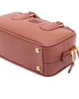 Pre-Loved Bowling Bag Handbag Leather Mini with Gold Hardware, Rust