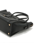Pre-Loved Luggage Tote Leather Micro with Gold Hardware, Black