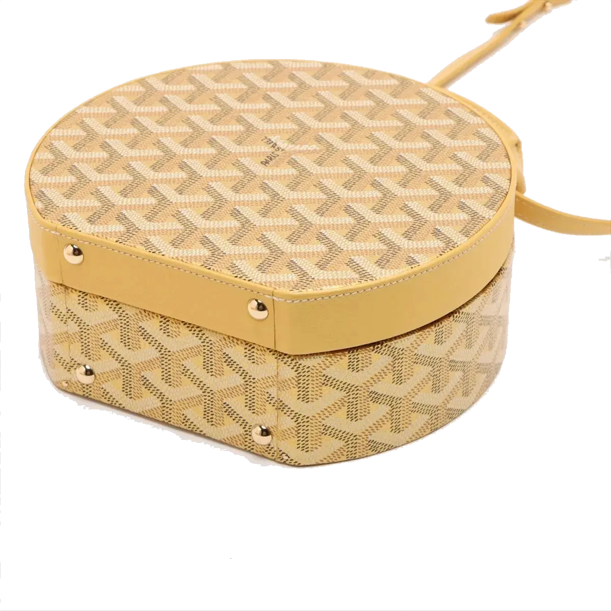 Pre-Loved Petite Boite Chapeau Handbag Goyardine Coated Canvas Mini with Gold Hardware, Yellow
