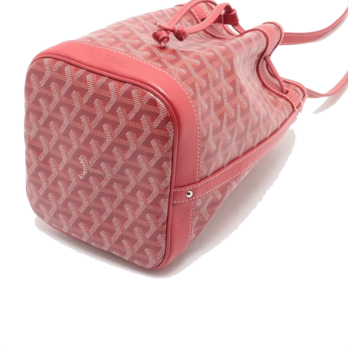 Pre-Loved Petit Flot Bucket Bag Goyardine Coated Canvas Small with Silver Hardware, Red