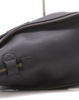 Pre-Loved Luggage Tote Leather Mini with Silver Hardware, Black