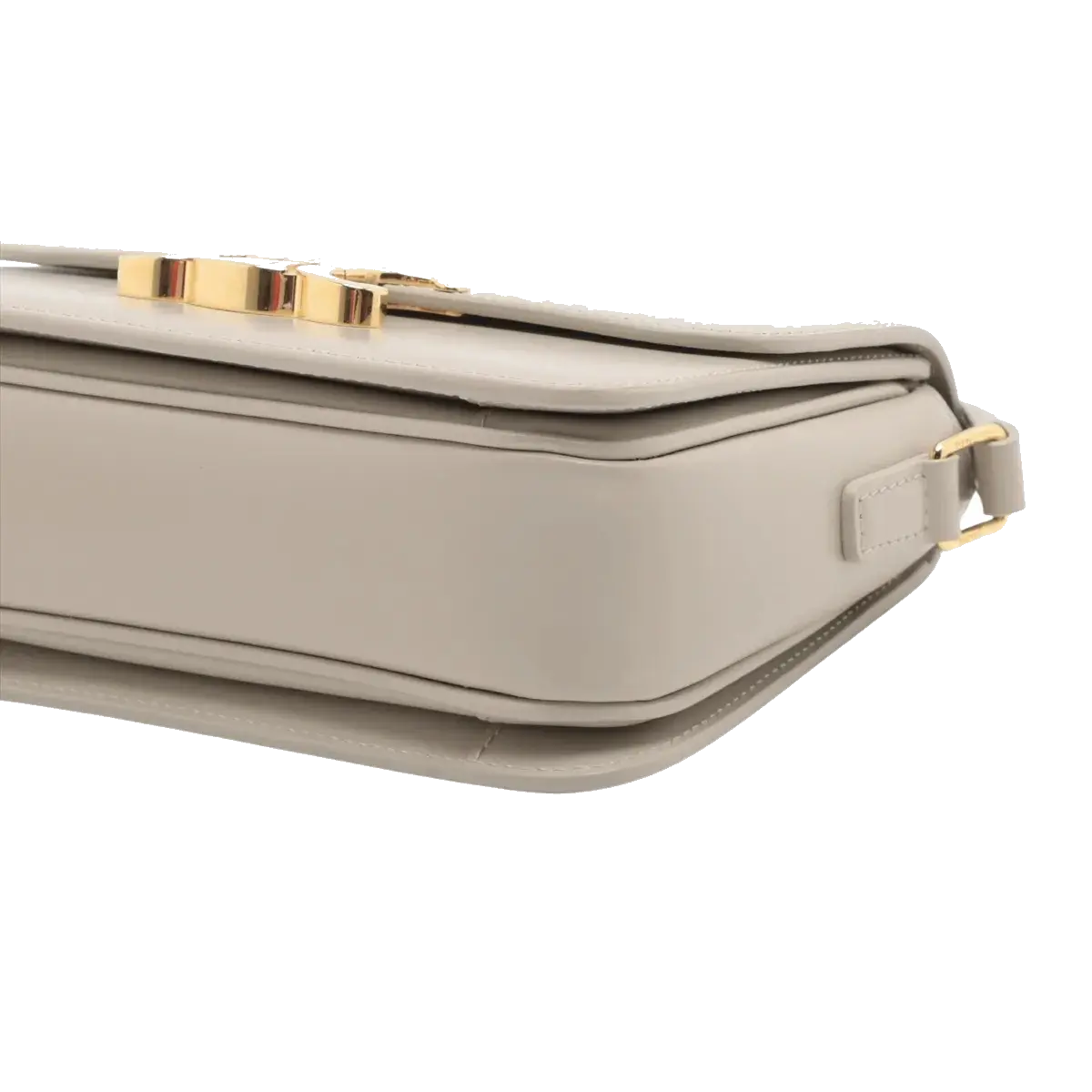 Pre-Loved Triomphe Shoulder Bag Leather Teen with Gold Hardware, Greige