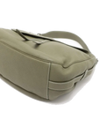 Pre-Loved Saddle Hobo Shoulder Bag Leather with Silver Hardware, Olive Green