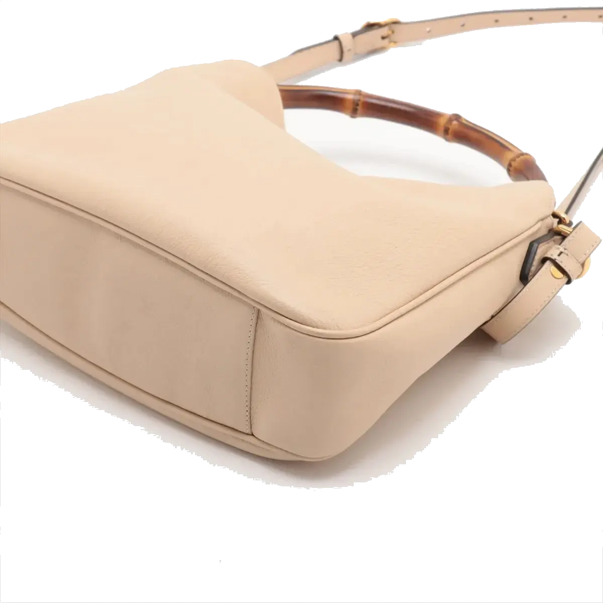 Pre-Loved Diana Bamboo Shoulder Bag Leather Medium with Gold Hardware, Beige