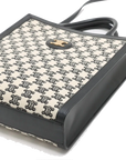 Pre-Loved Triomphe Vertical Cabas Tote Triomphe Coated Canvas Small with Gold Hardware, Beige and Black
