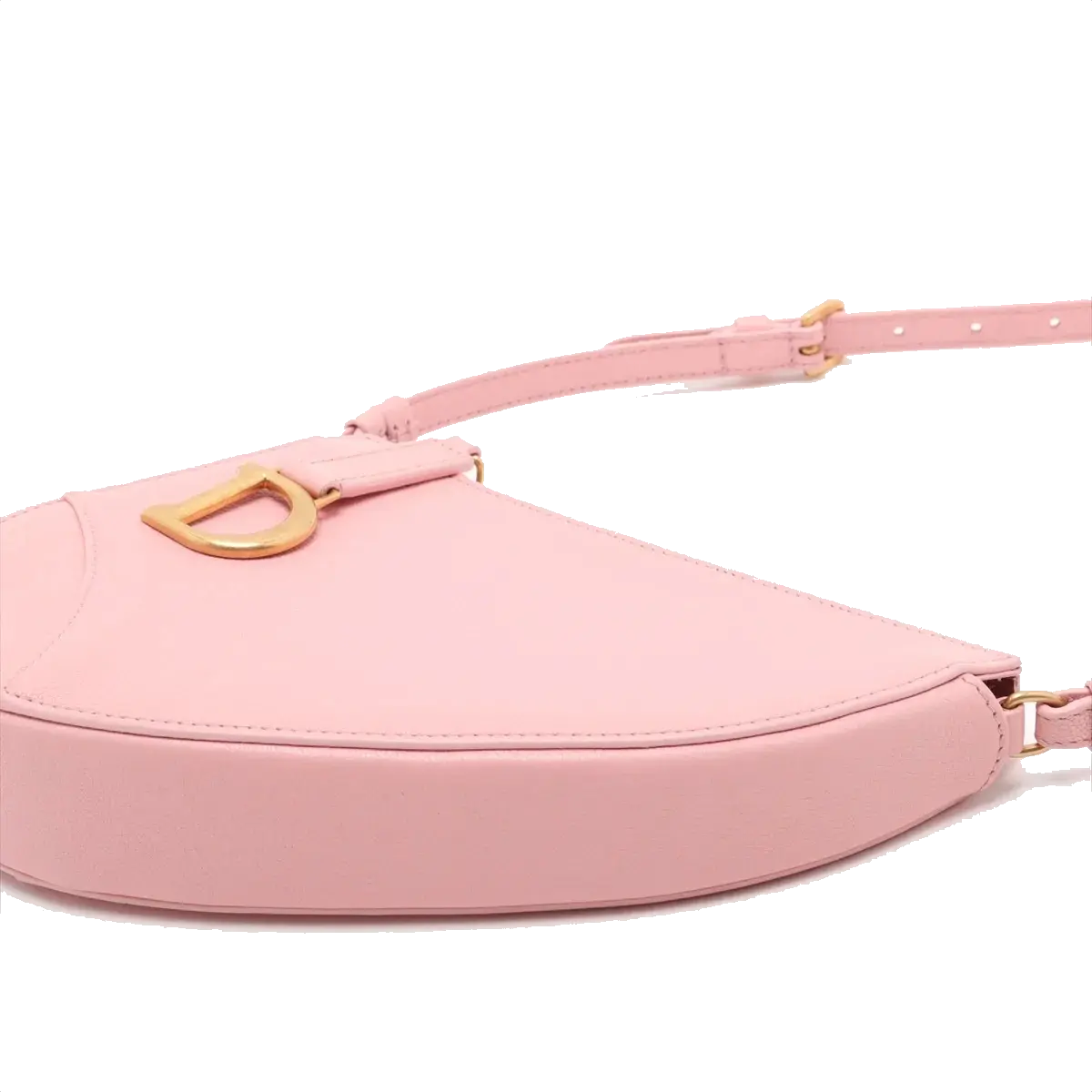 Pre-Loved Saddle Shoulder Bag Leather Mini with Gold Hardware, Pink