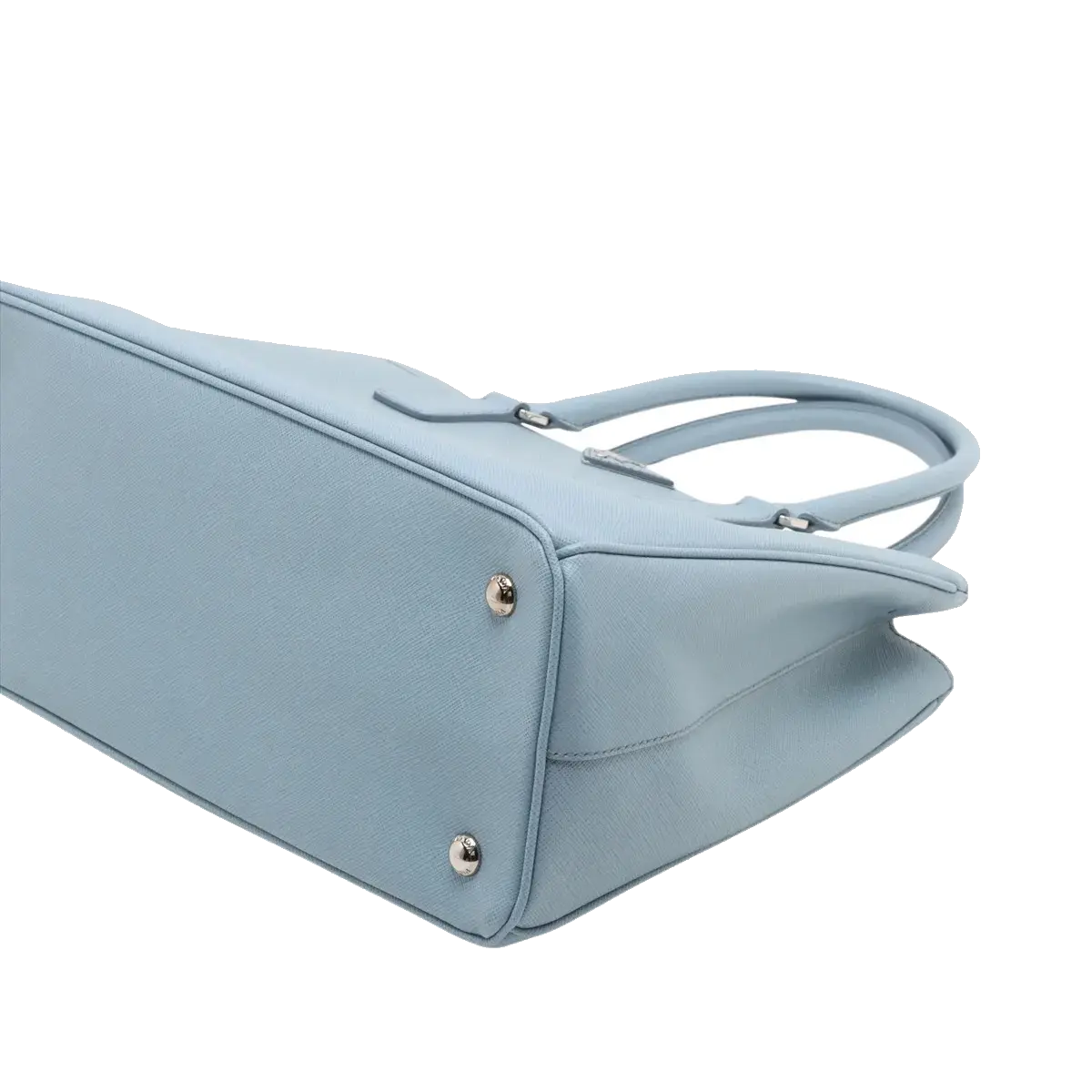 Pre-Loved Galleria Tote Leather Medium with Silver Hardware, Light Blue