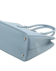 Pre-Loved Galleria Tote Leather Medium with Silver Hardware, Light Blue