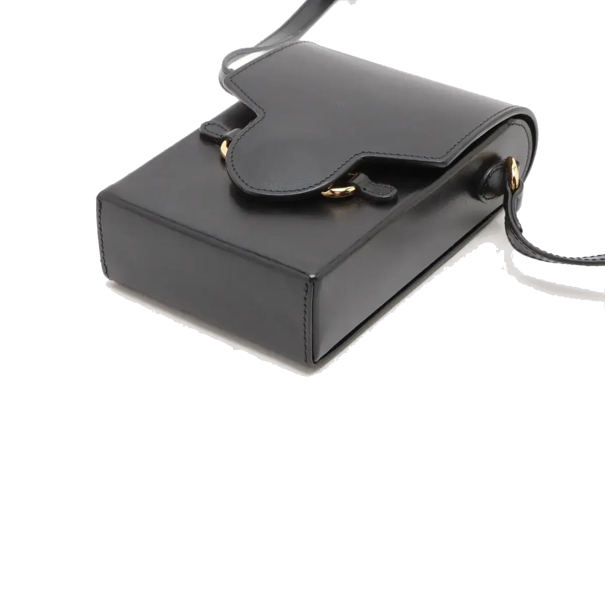 Pre-Loved 1955 Horsebit Crossbody Bag Leather Mini with Gold Hardware, Black