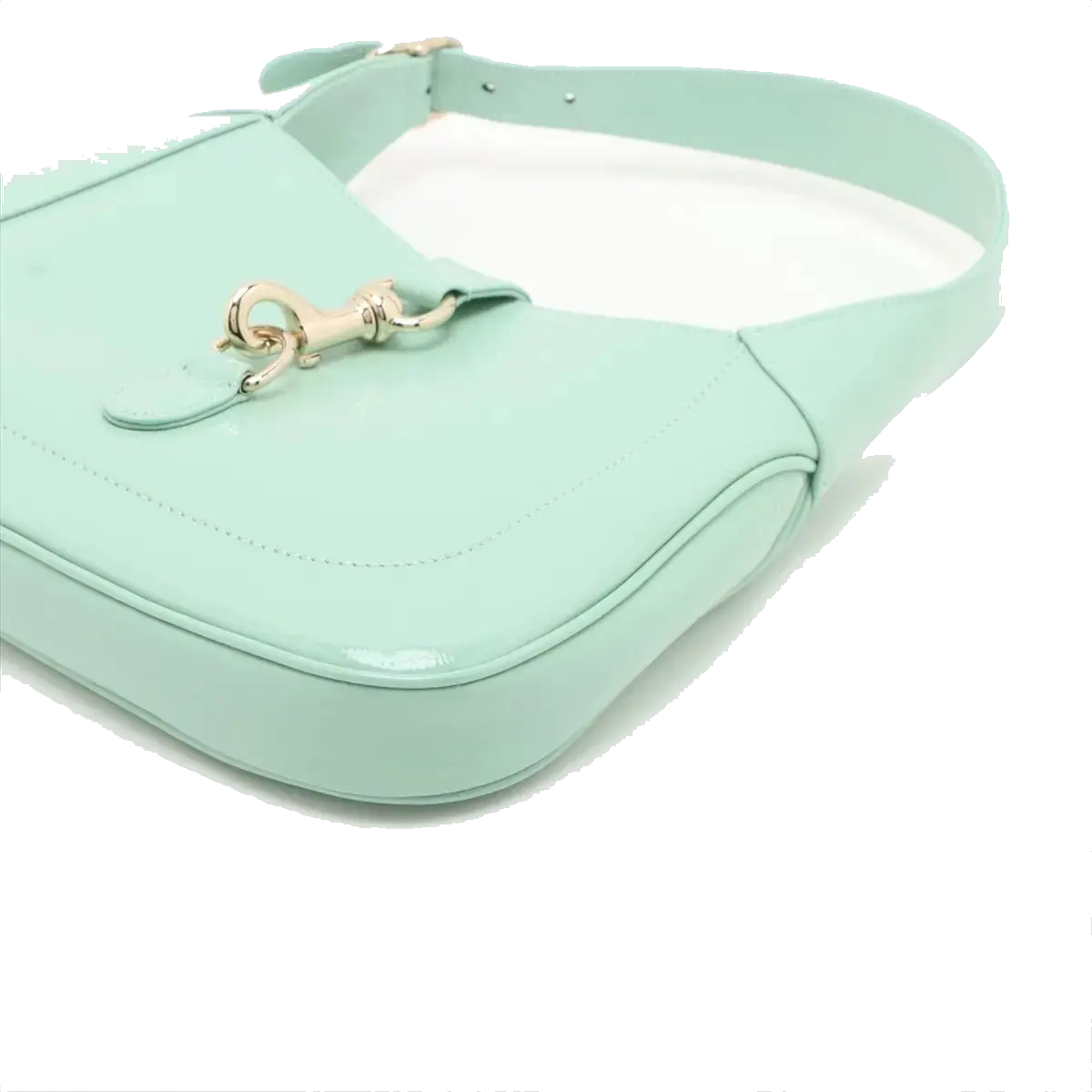 Pre-Loved Jackie Shoulder Bag Leather Small with Gold Hardware, Mint Green